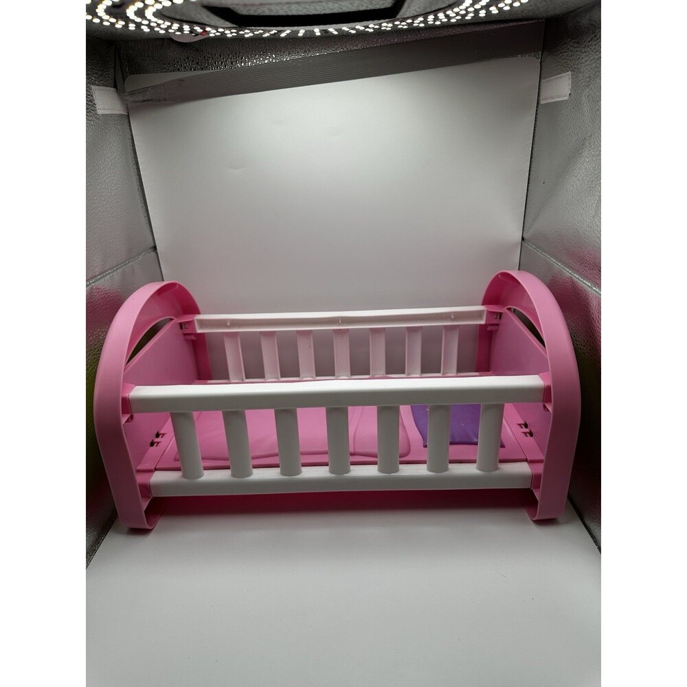 Cabbage Patch Kids Pink Baby Doll Cradle Crib Bed 2015 OAA Inc Vinyl Mattress